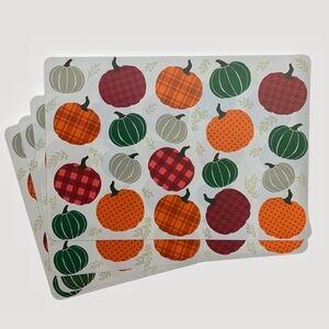 Autumn Placemats Seasonal Harvest Halloween Fall Set of 4 Pieces 12 X 17 in